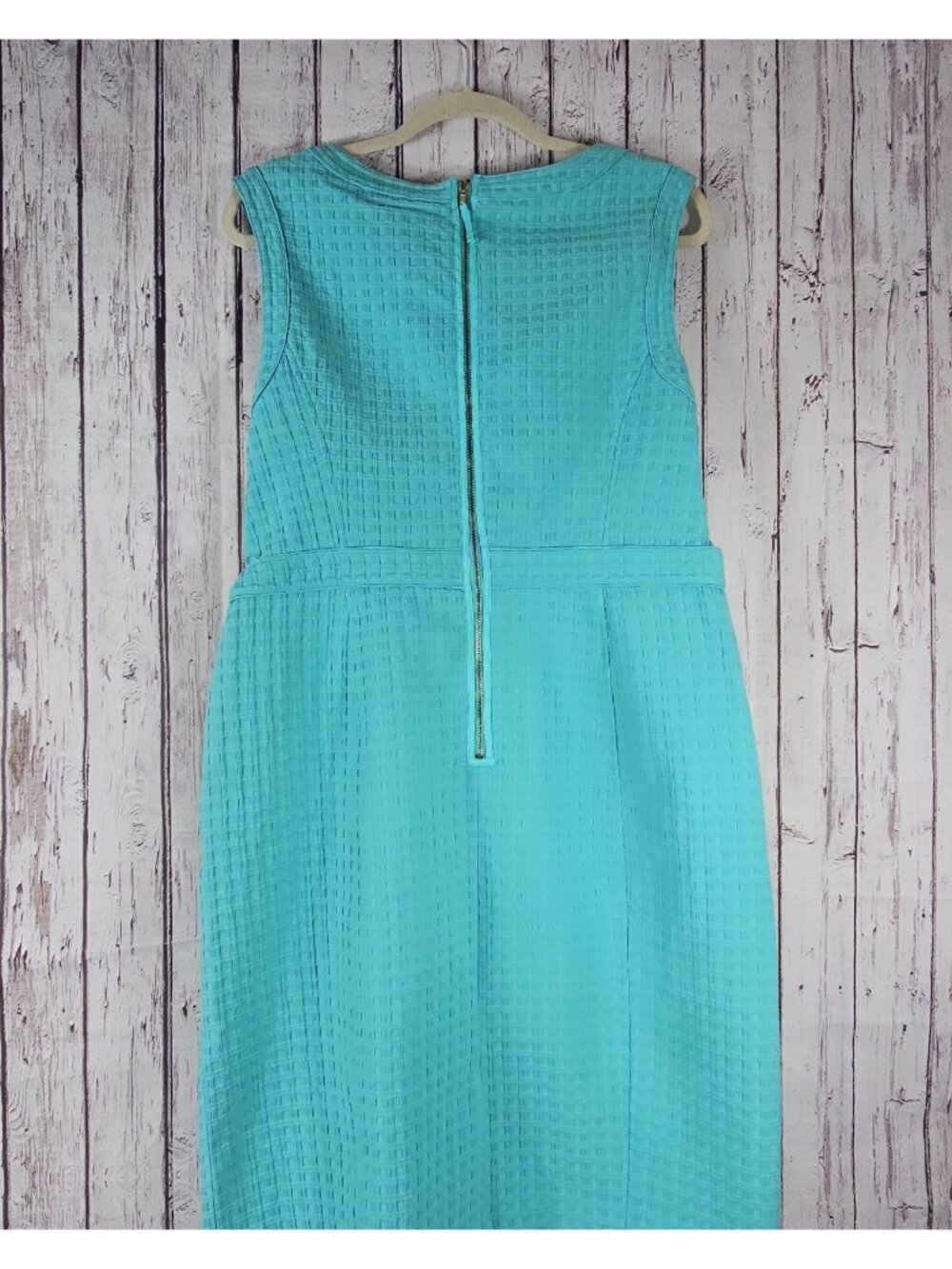 Liz Claiborne Dress sz 16 Teal Basketweave Knee Length Pockets Lined Work Office - Picture 6 of 14